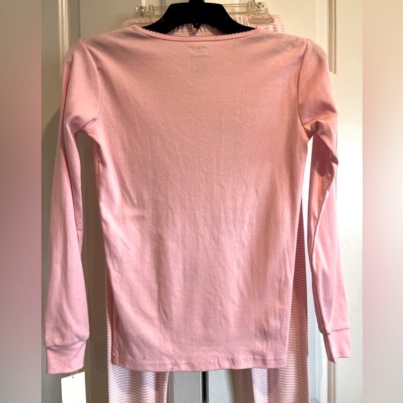 NWT- CARTERS 2 Pc PJ Set / Pink & White Striped Leggings & Pink, Long Sleeve Top - Picture 6 of 12
